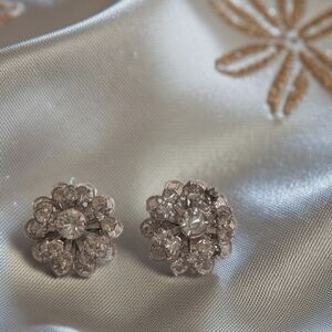 Sarah Coventry Rhinestone Crystal Clip On Earrings